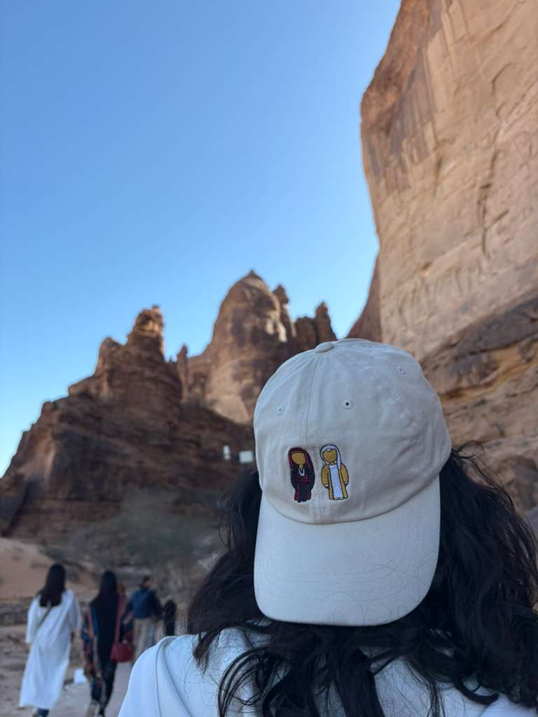 Cultural heritage cap inspired by Palestinian Haj and Hajjeh attire