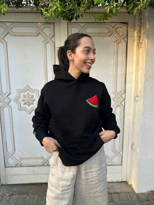 Oversized Embroidered Palestinian Watermelon Hoodie