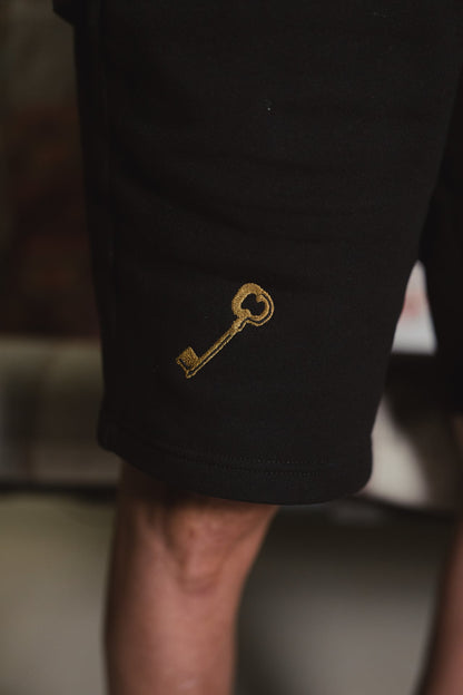 Casual heritage inspired key graphic shorts with soft fabric feel