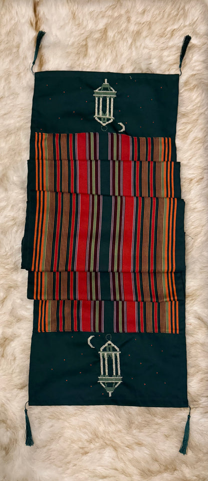 Majdalawi fabric table runner celebrating Palestinian craftsmanship