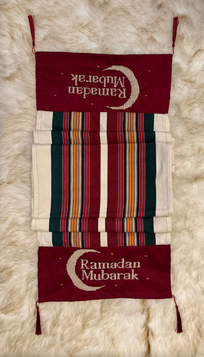 Handwoven Palestinian table runner crafted using heritage techniques