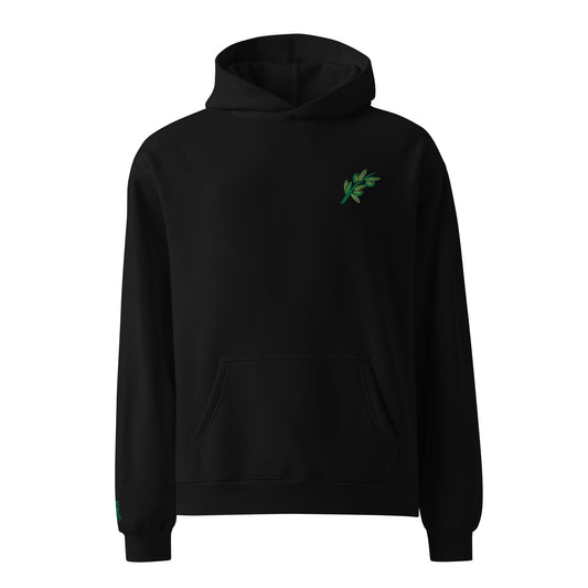 Oversized olive branch key hoodie celebrating Palestinian heritage