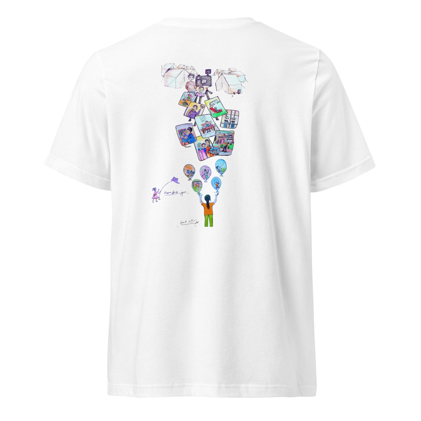 Hand illustrated design inspired by the stories of Taima Raghad and Raseel